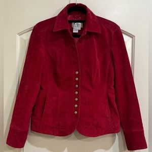 Live a Little Wine Red Suede Leather Vintage Blazer Size M